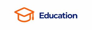 Orange Graduation Cap Education Logo